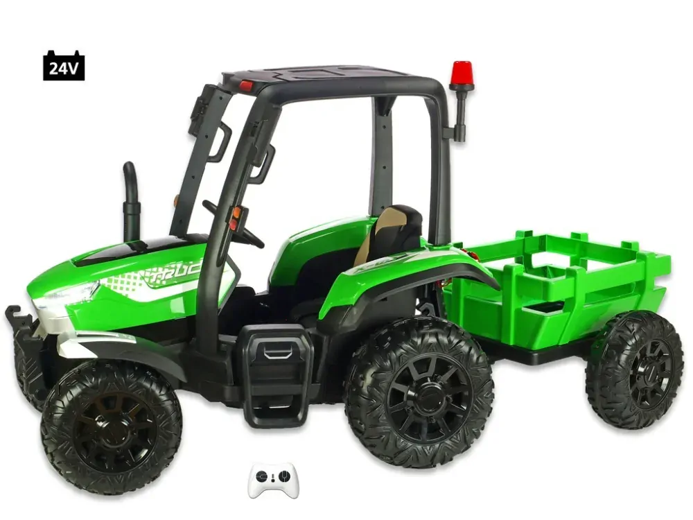 Traktor Blast s kabinou a vlekem, DO, zelený