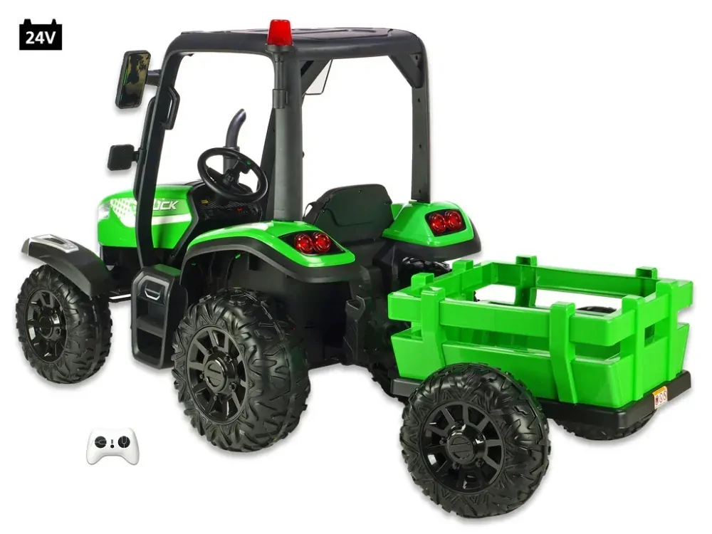 Traktor Blast s kabinou a vlekem, DO, zelený