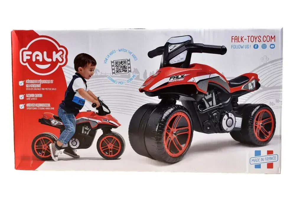 Odrážedlo Racingmoto na širokých kolech, červené
