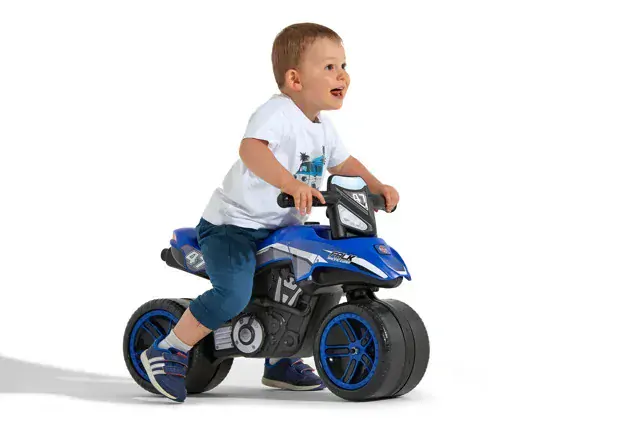 Odrážedlo Racingmoto na širokých kolech, modré