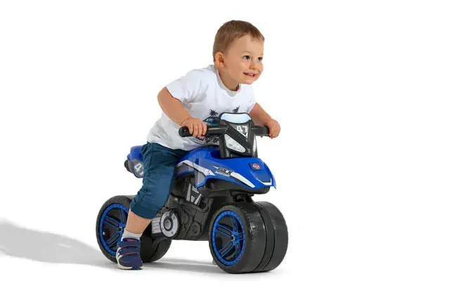 Odrážedlo Racingmoto na širokých kolech, modré