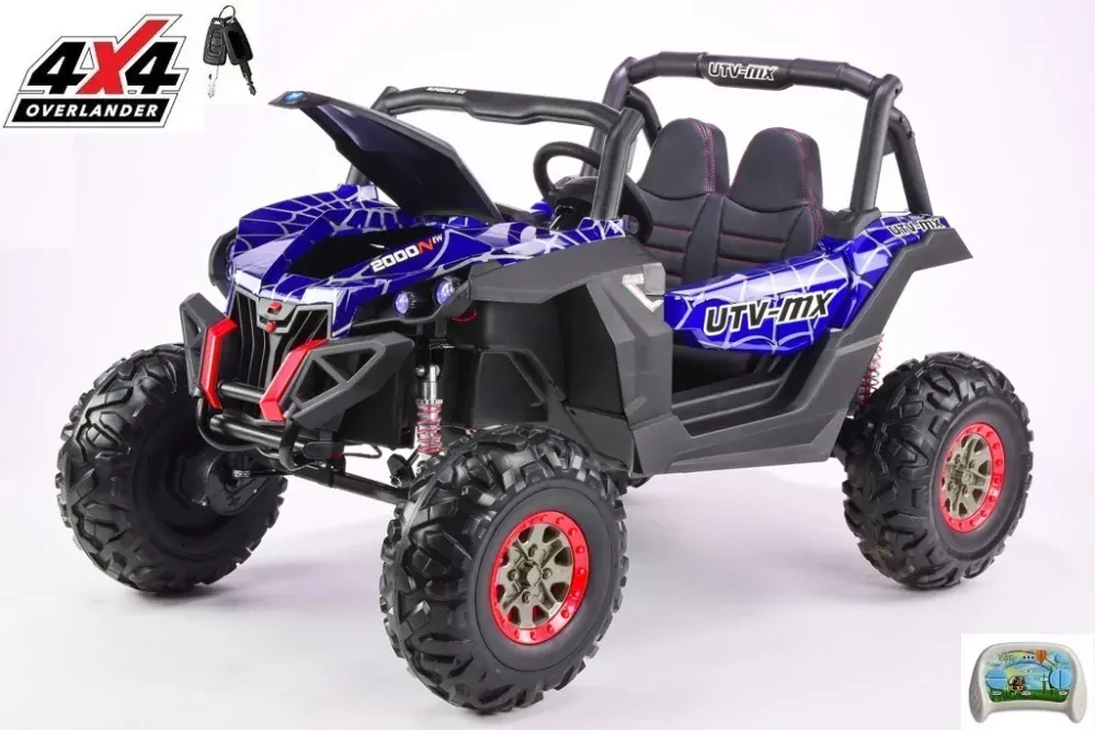 Bugina Xmen 4x4 s 2.4G, dvoumístná, polymer potah Spider modrá