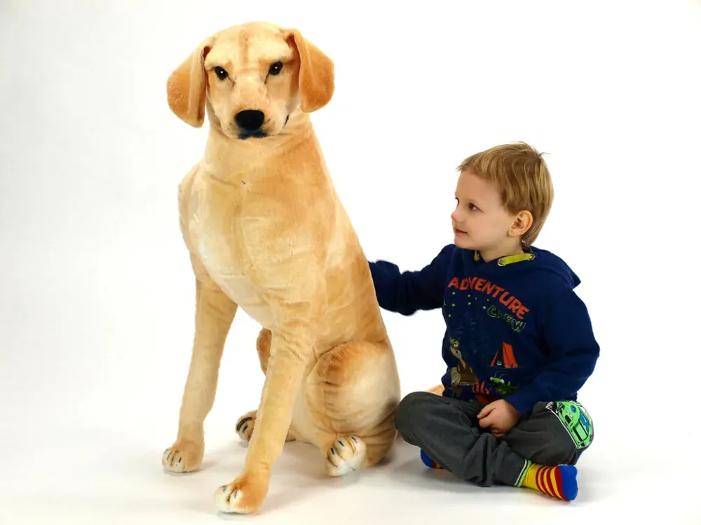 Plyšový sedící pes Labrador jako živý, výška 83 cm