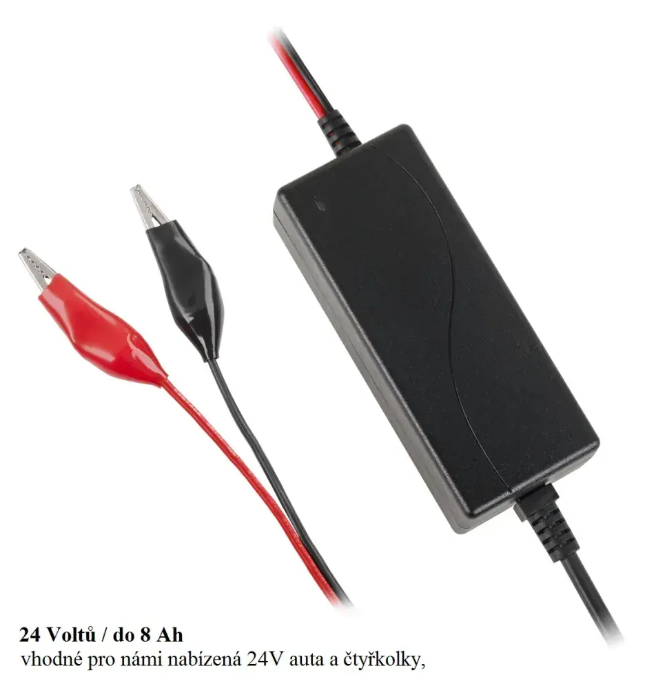Nabíječka gelových a olověných baterií 24V s LED diodou, Vipow 1135