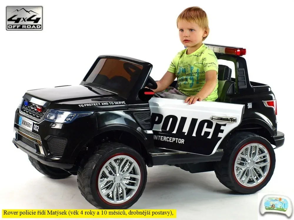 Dětský elektrický Rover policie 911 Interceptor, 4x4