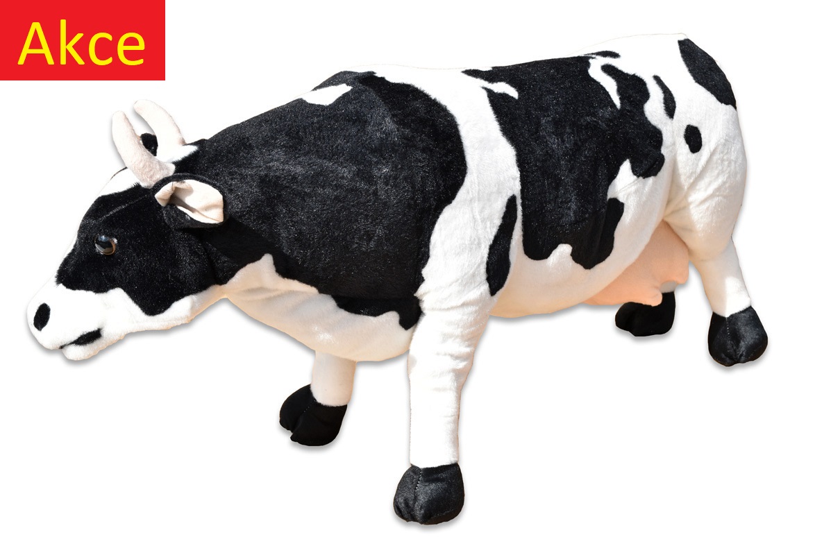 Plyšová stojící kráva délka 84cm, výška 47cm
