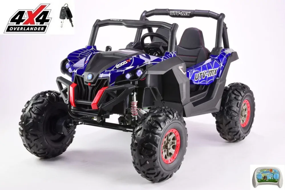 Bugina Xmen 4x4 s 2.4G, dvoumístná, polymer potah Spider modrá