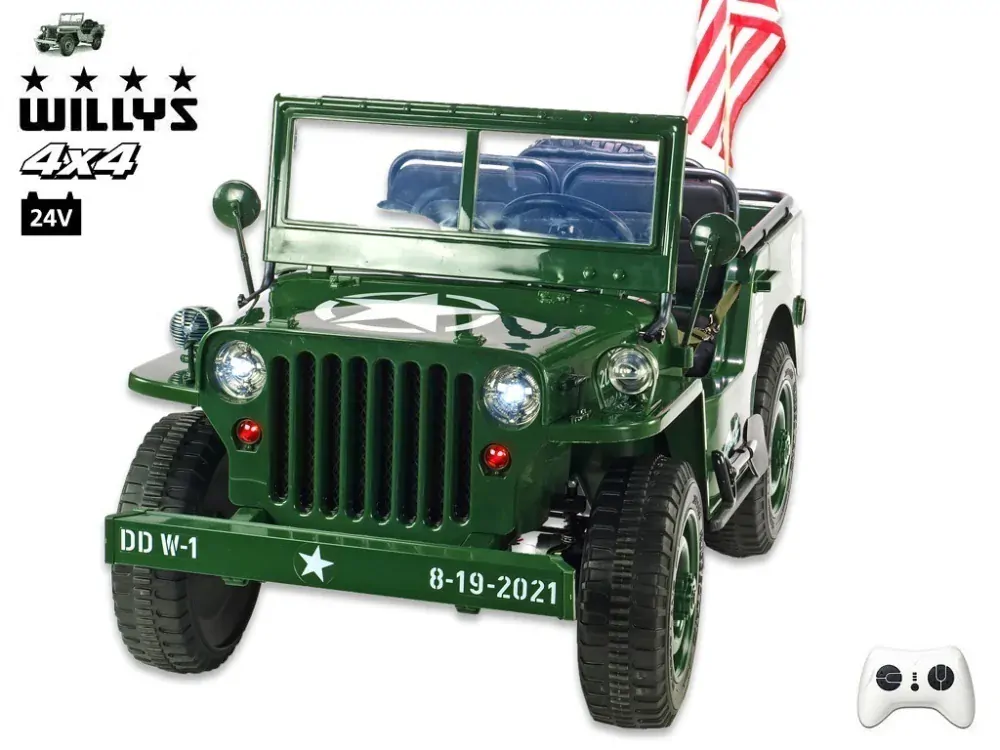 Jeep Willys, DO, 4x4, 3 místný, green army