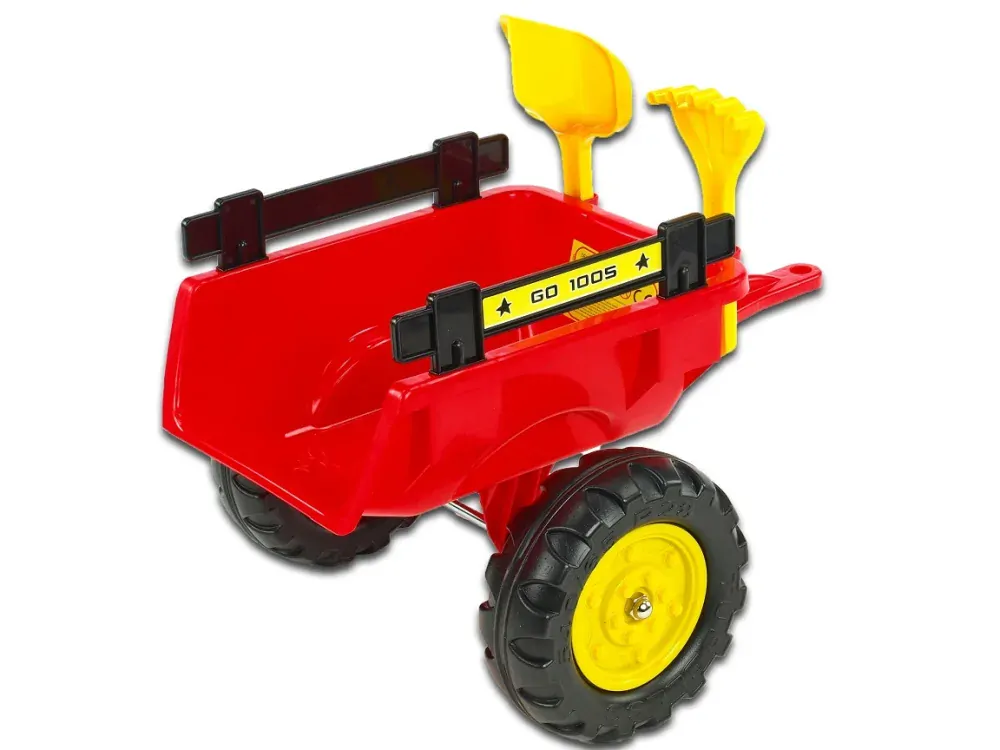 Vlek za traktor Trailer střední 2 kolový, s nářadím, červený