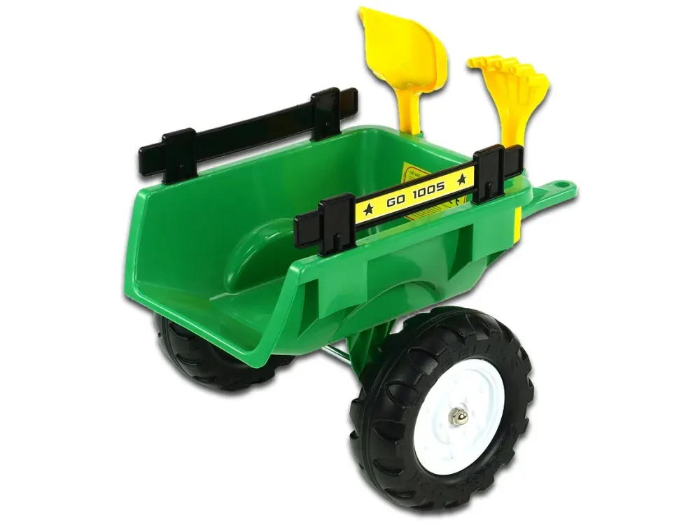 Vlek za traktor Trailer střední 2 kolový, s nářadím, zelený