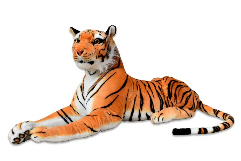 Velký plyšový tygr ležící, délka 170 cm, oranžový