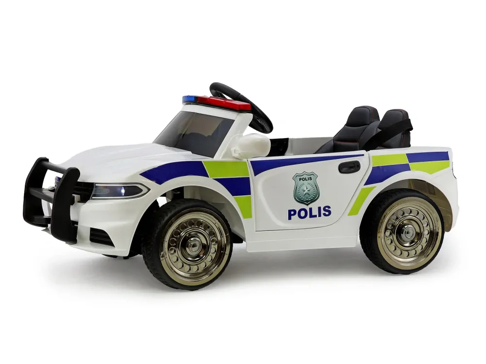 Elektrické policejní auto POLIS s 2,4G, černo-bílé