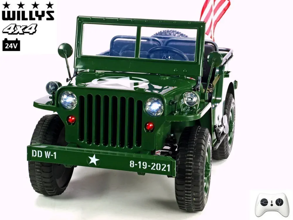 Jeep Willys, DO, 4x4, 3 místný, green army
