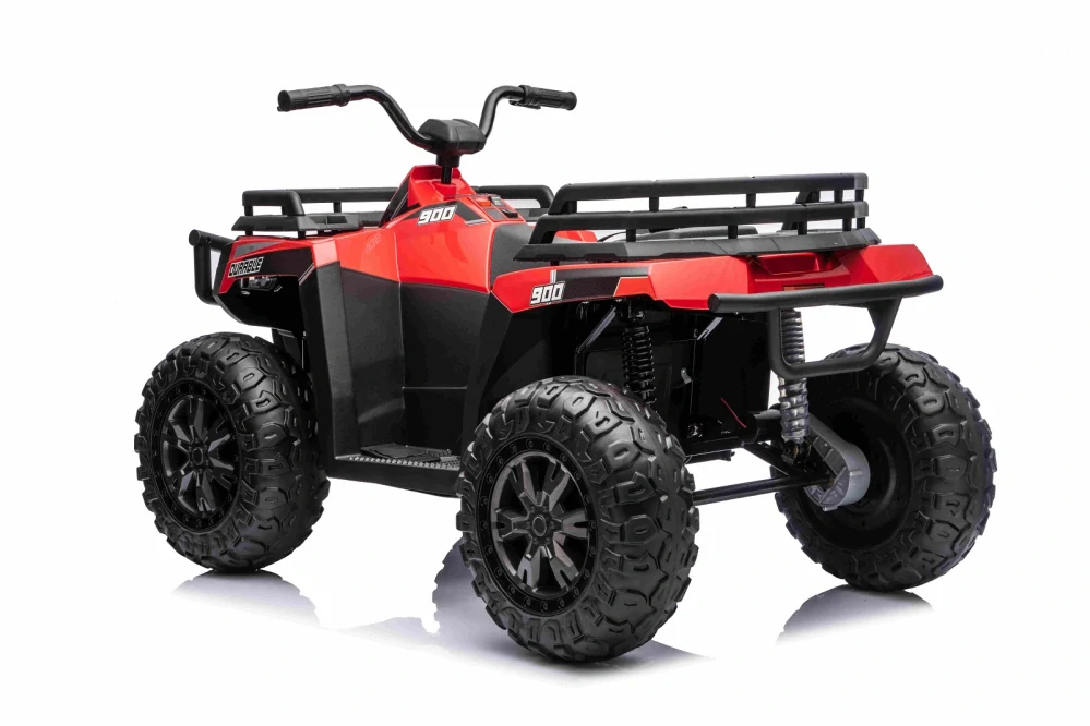 Velká dvoumístná elektrická čtyřkolka Durable 4×4 24V – 4×200 W, baterie 14 Ah, červená
