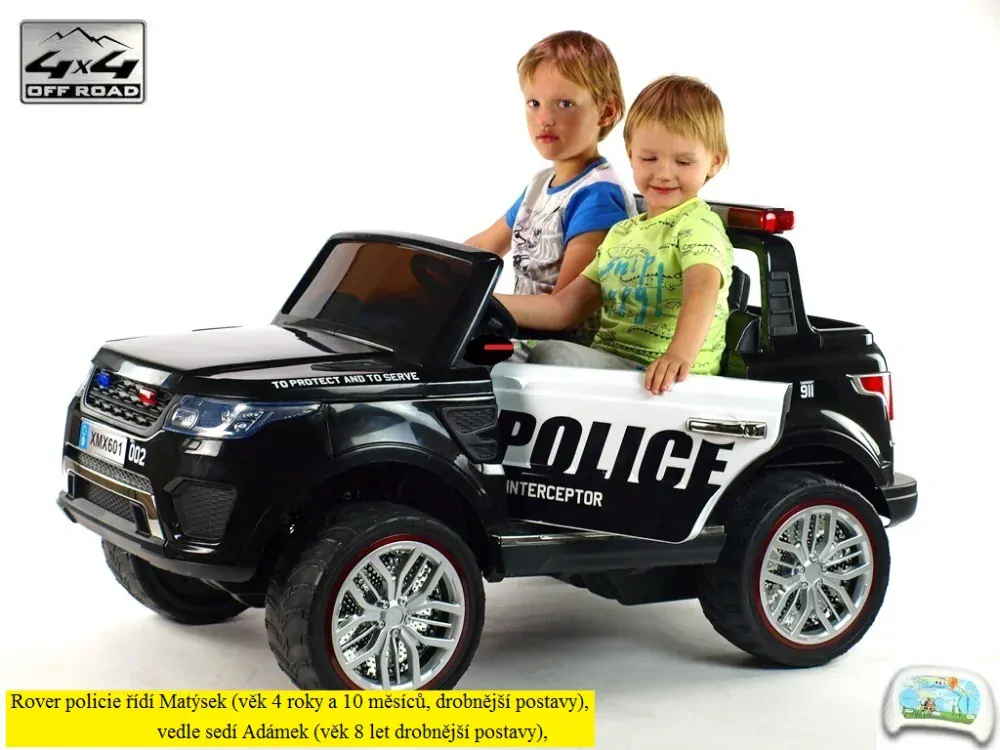 Dětský elektrický Rover policie 911 Interceptor, 4x4