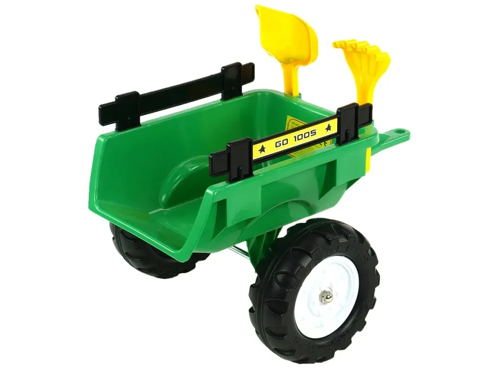 Vlek za traktor Trailer střední 2 kolový, s nářadím, zelený