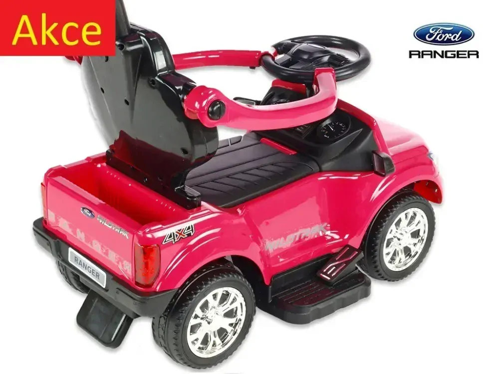 Elektrický Ford Ranger s vodící tyčí, DO, růžový lakovaný