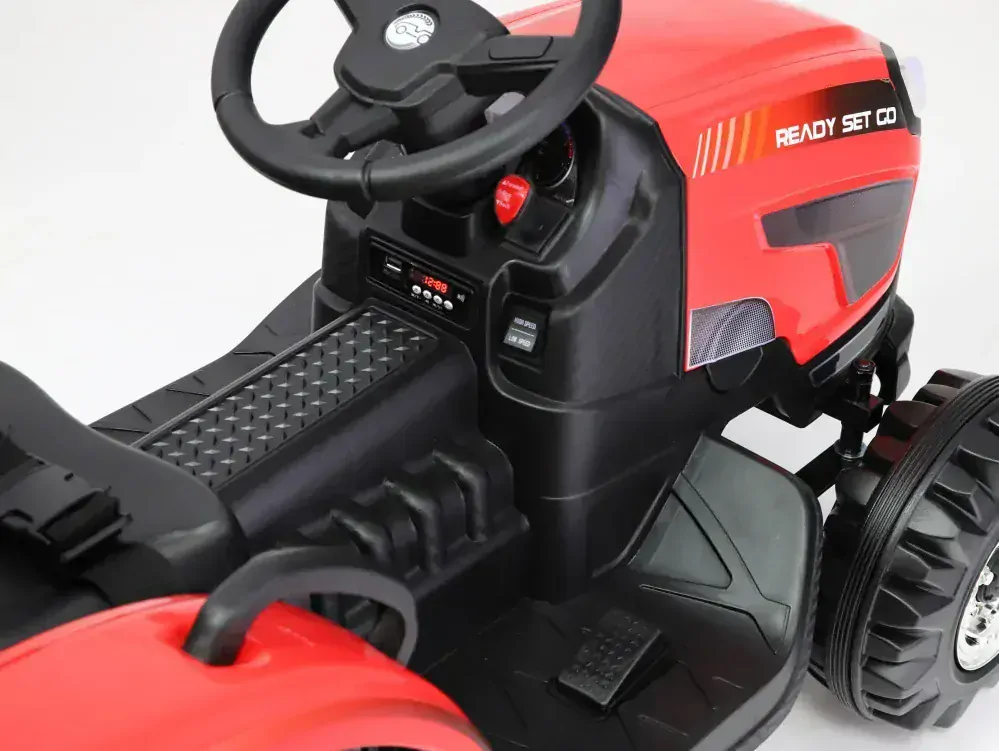 Silný farmářský traktor Ready s 2,4G, červený