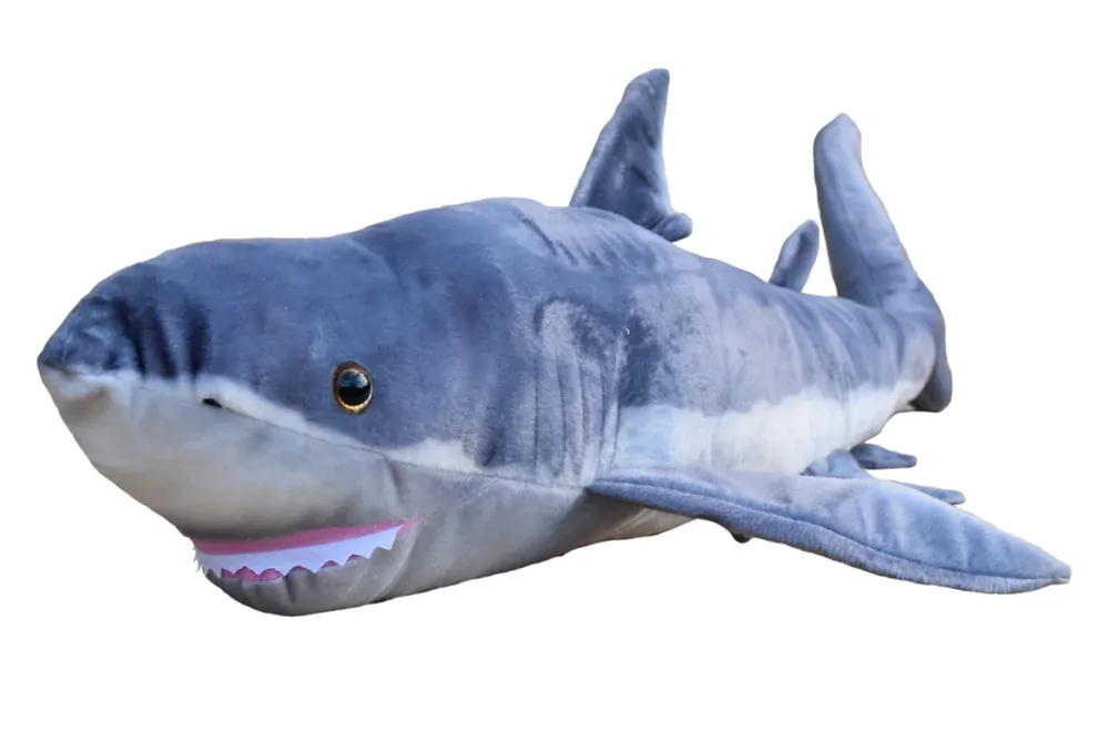 Plyšový žralok bílý, délka 130 cm