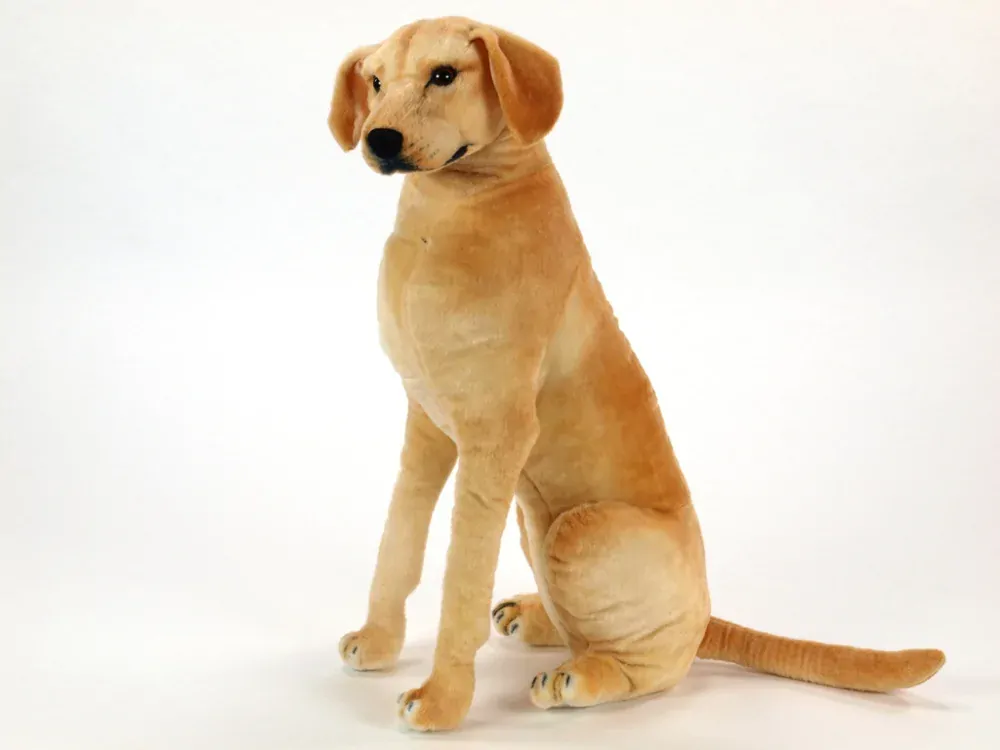 Plyšový sedící pes Labrador jako živý, výška 83 cm