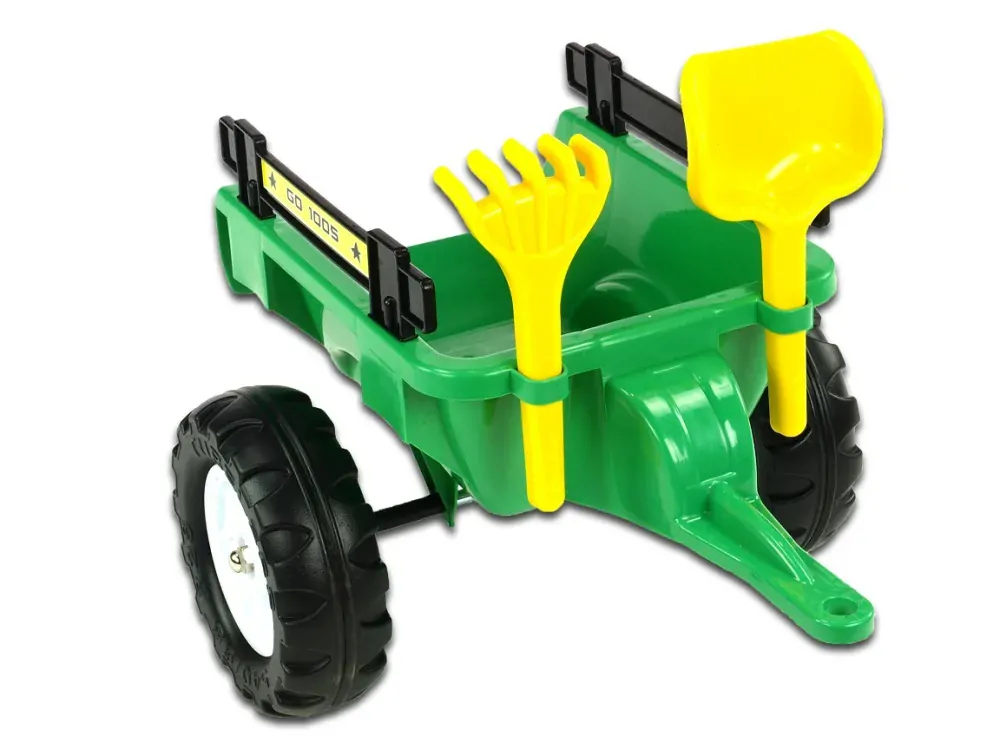 Vlek za traktor Trailer střední 2 kolový, s nářadím, zelený