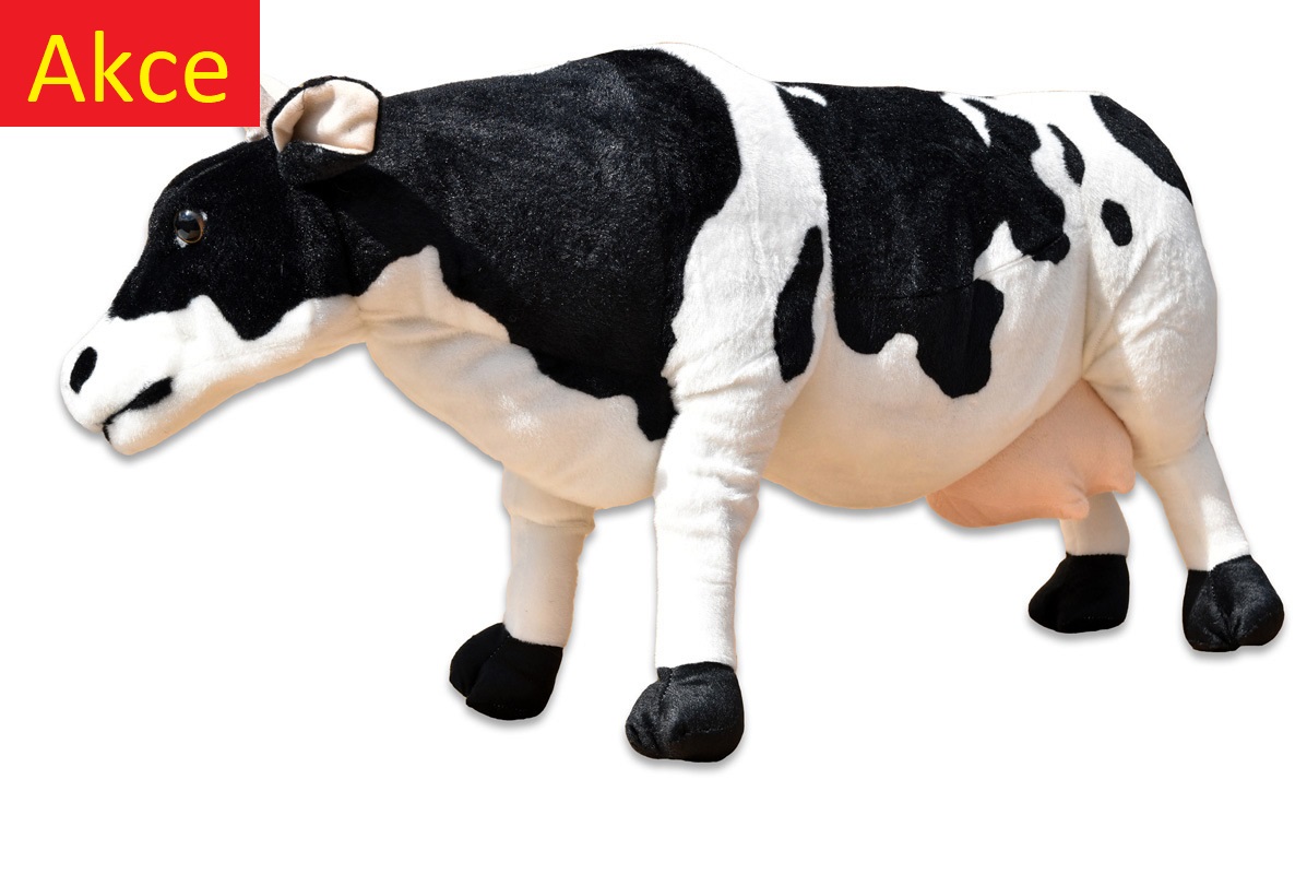 Plyšová stojící kráva délka 84cm, výška 47cm