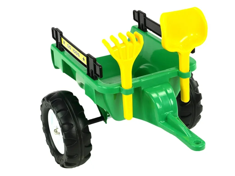 Vlek za traktor Trailer střední 2 kolový, s nářadím, zelený