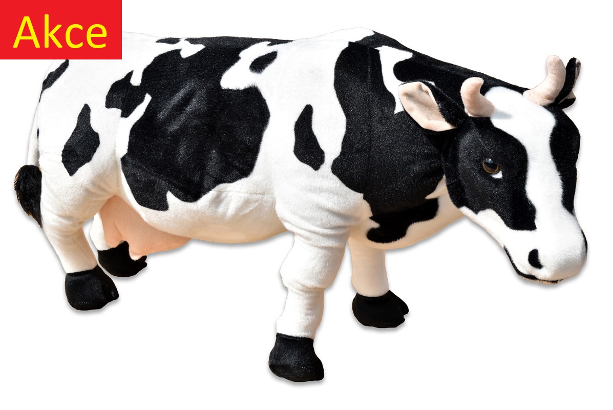 Plyšová stojící kráva délka 84cm, výška 47cm