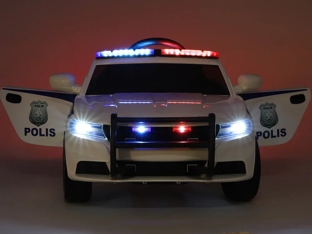 Elektrické policejní auto POLIS s 2,4G, černo-bílé