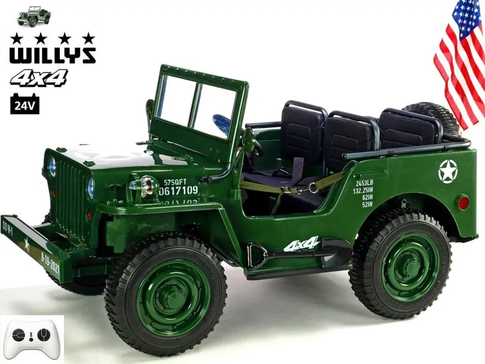 Jeep Willys, DO, 4x4, 3 místný, green army