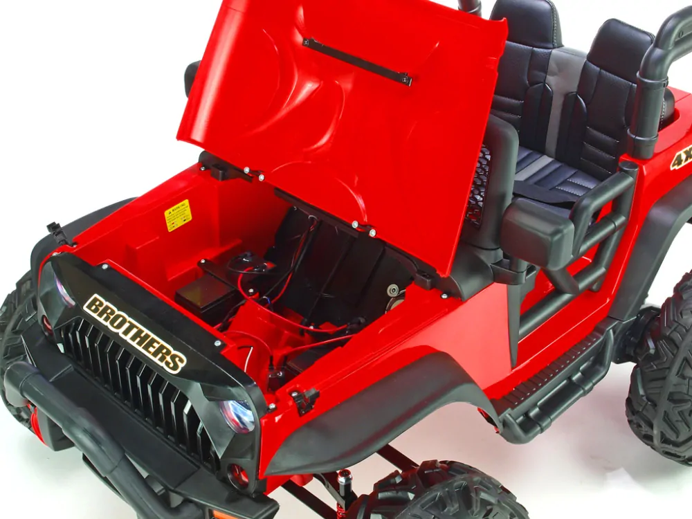 Dvoumístný silný džíp Brothers 4x4, červený