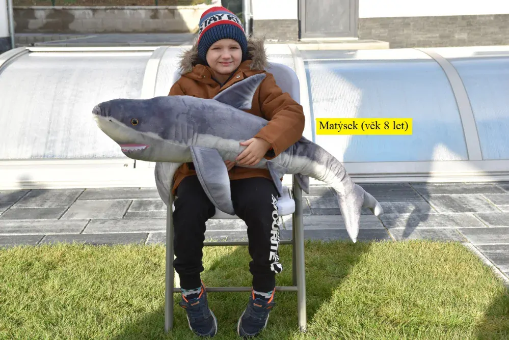 Plyšový žralok bílý, délka 130 cm