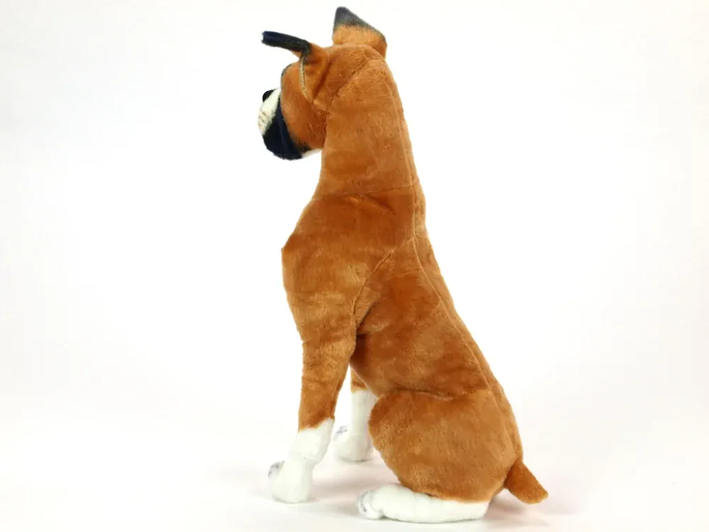 Plyšový sedící pes boxer jako živý, výška 64 cm