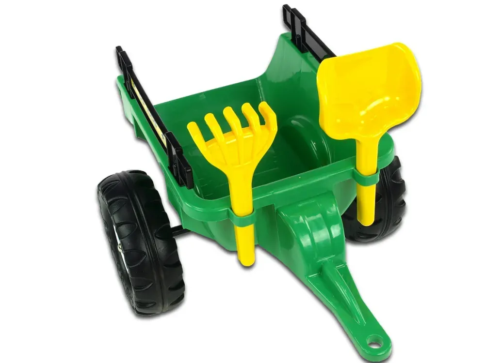 Vlek za traktor Trailer střední 2 kolový, s nářadím, zelený