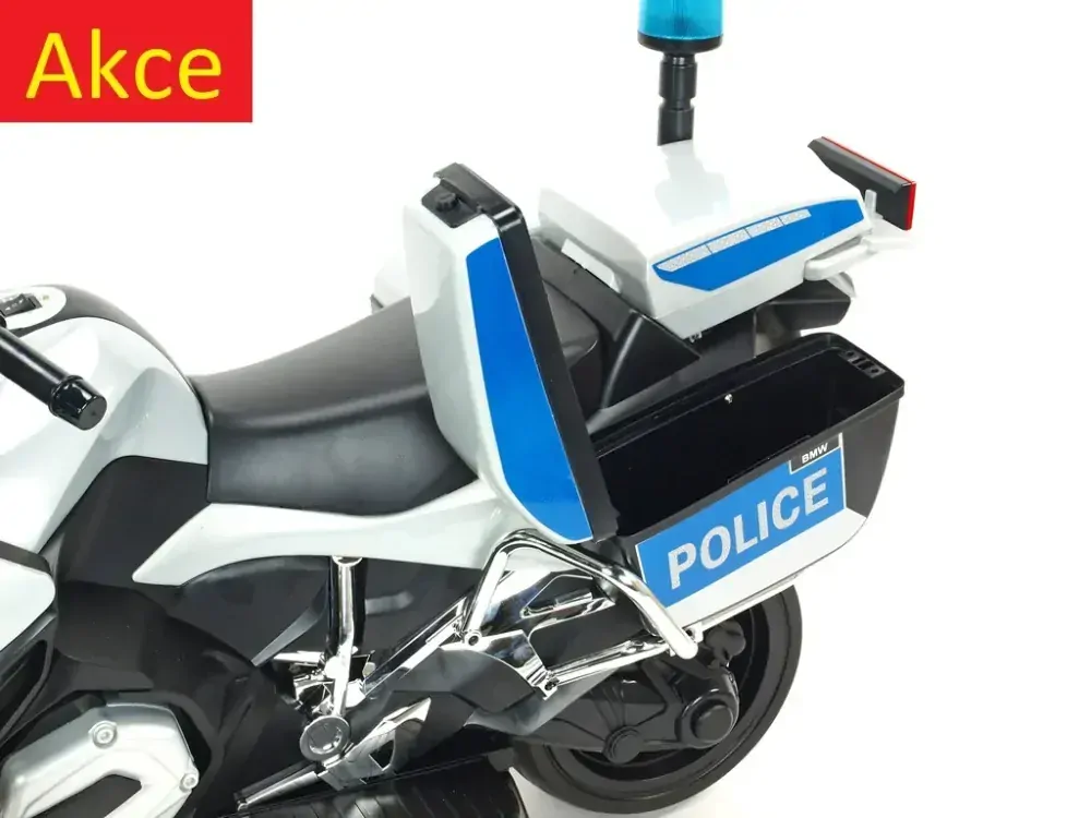 Dětská elektrická motorka BMW R 1200RT policie SRN, stříbrná