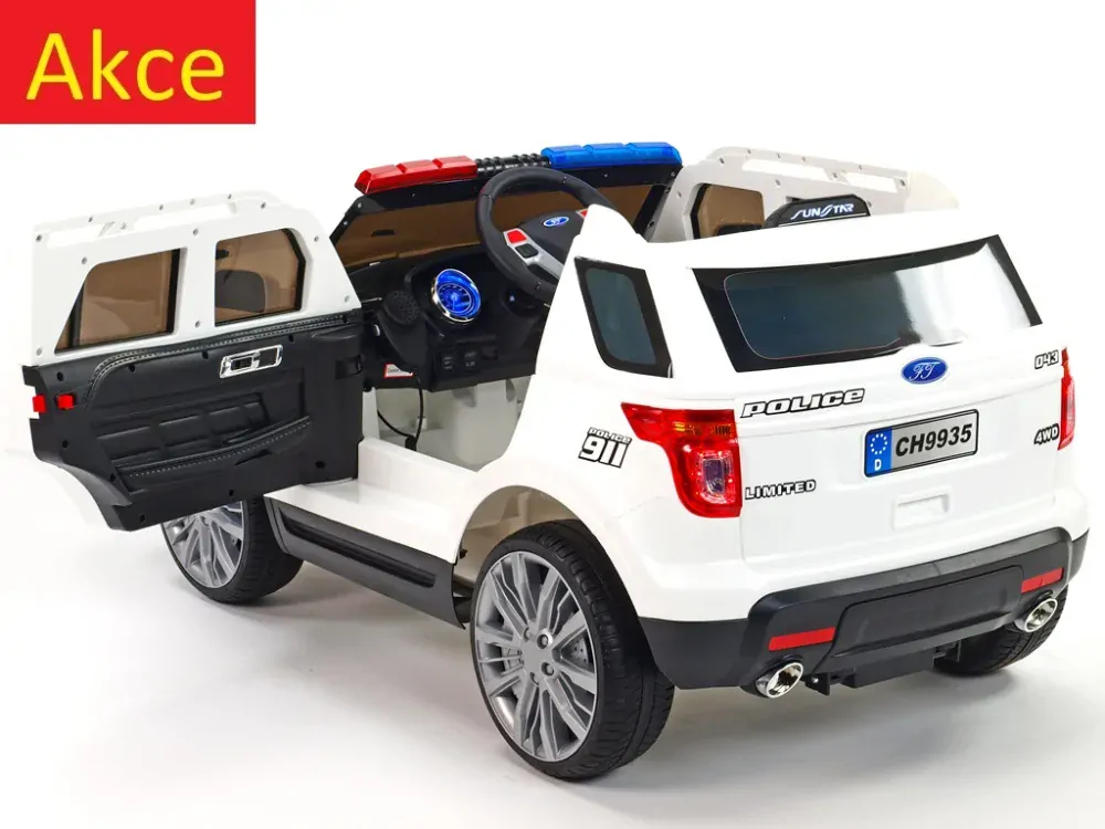 Dětské elektrické auto USA policie, DO, bílé