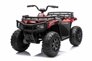 Velká dvoumístná elektrická čtyřkolka Durable 4×4 24V – 4×200 W, baterie 14 Ah, červená